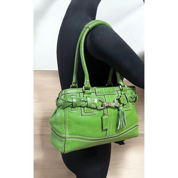 Y2K Coach F13084 Hamptons Braided Pebble Leather Satchel & Wristlet - Picture 11 of 16